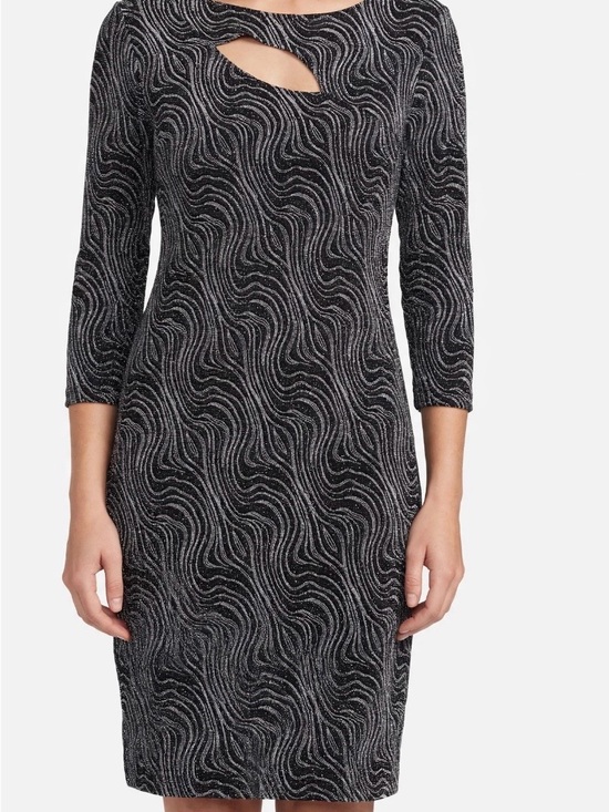 Snap Dresses & Skirts - Snap Black Midi Dress with Silver Wave Lurex